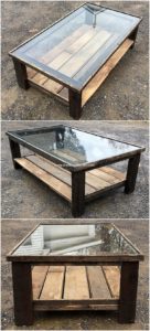 Glass Top Pallet Table
