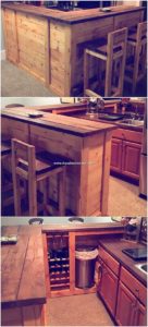 Pallet Kitchen Counter and Chairs
