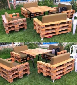 Pallet Garden Couch Set and Table