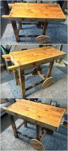 Pallet Table on Wheels