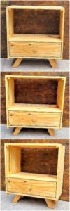 Wood Pallet Side Table with Drawer