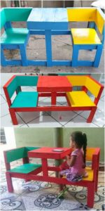 Pallet Chairs with Table for Kids