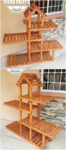 Pallet Wood Shelving Stand