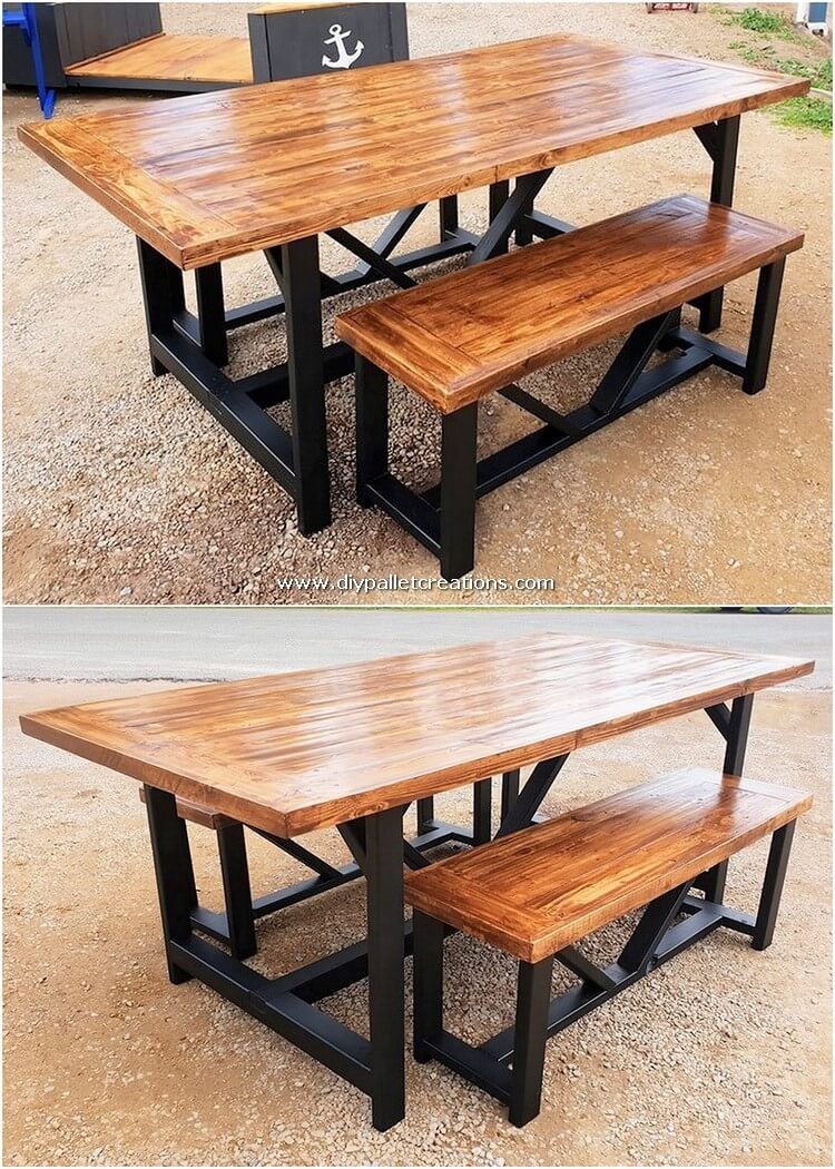 Pallet Table and Bench