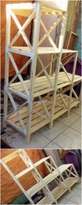 Wooden Pallet Shelving Unit